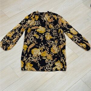 Flying Tomato Black and Gold Floral Dress